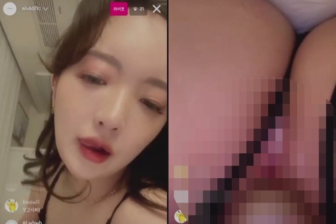 インスタライブで本気汁喘ぎながらイク美女のエロ動画（顔出しあり）※音量注意