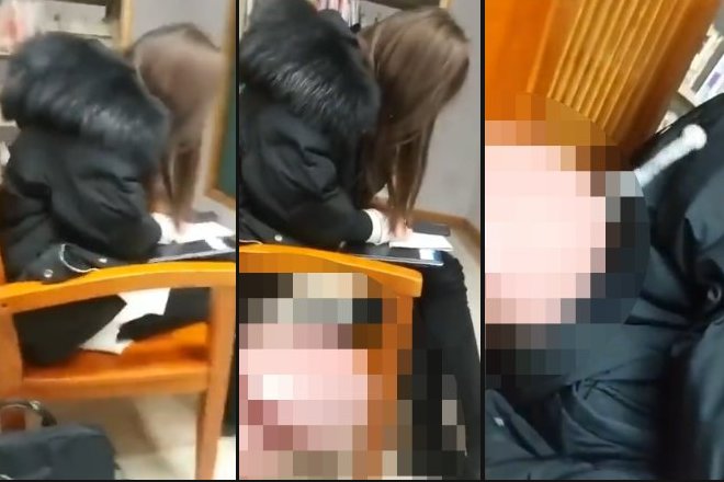 女子大生, 図書室で動画撮影者の男に精子こっそりぶっかけられても全然気づかず..これは最悪すぎる